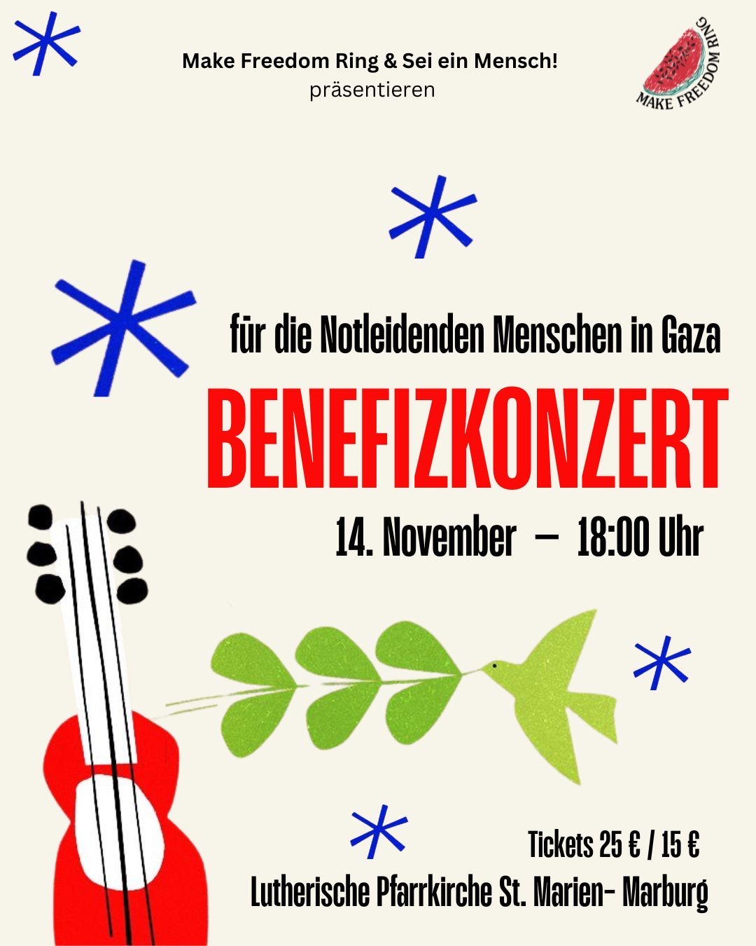 Benefizkonzert für gaza sei ein mensch